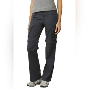 Prana Gray Convertible Roll Up Cargo Pants Hemmed To 28"